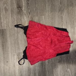 Frederick's Of Hollywood red satin corset